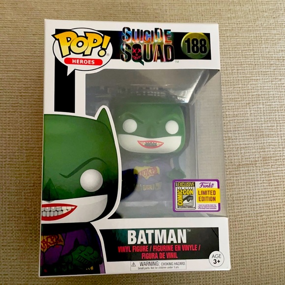 Funko Pop Heroes Suicide Squad Batman Joker # 188 SDCC 2017 Exclusive
